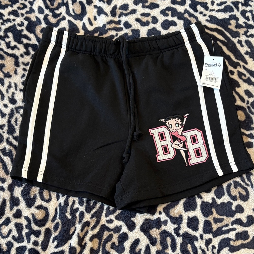 Black Shorts with Betty Boop Design